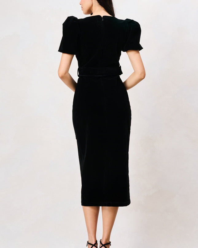 Dorinda Dress - Black Velvet