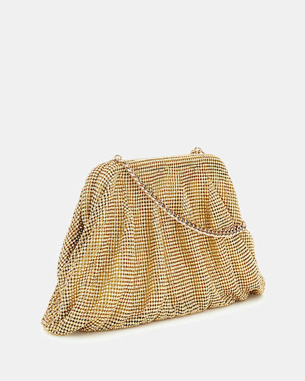 Guess Zalina Mesh Rhinestone Clutch - Gold