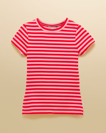 Sophie Striped Fitted Top - Red & Pink