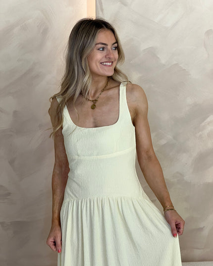 Dropped Waist Dress - Lemon