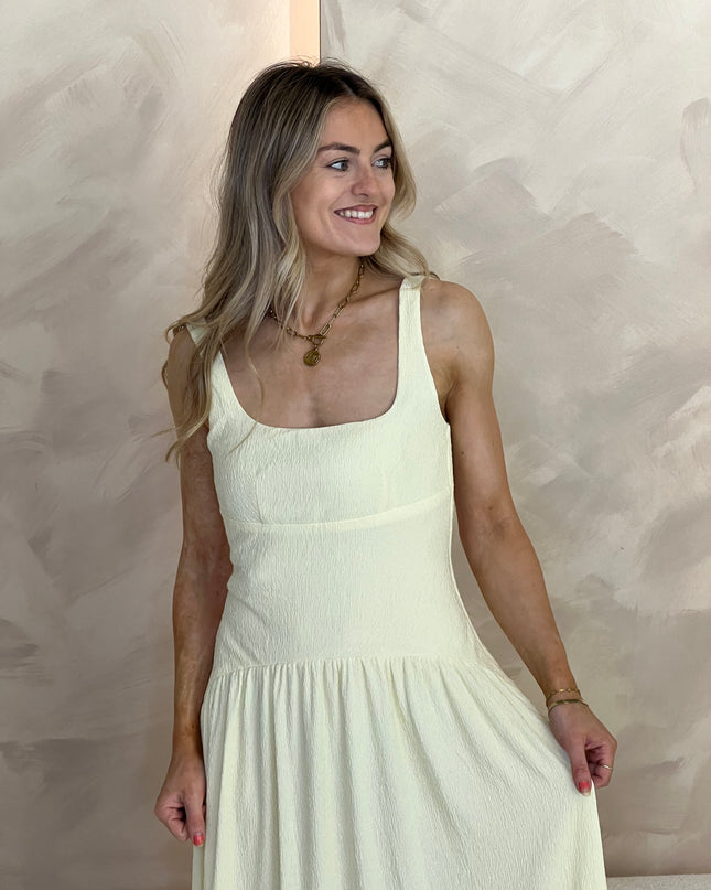 Dropped Waist Dress - Lemon