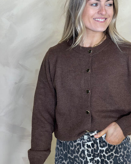 Button Up Cardigan - Brown