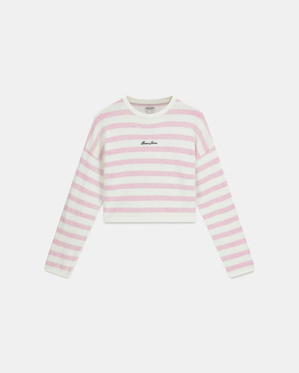 Guess Jeans Striped Sweater - Pink Heather