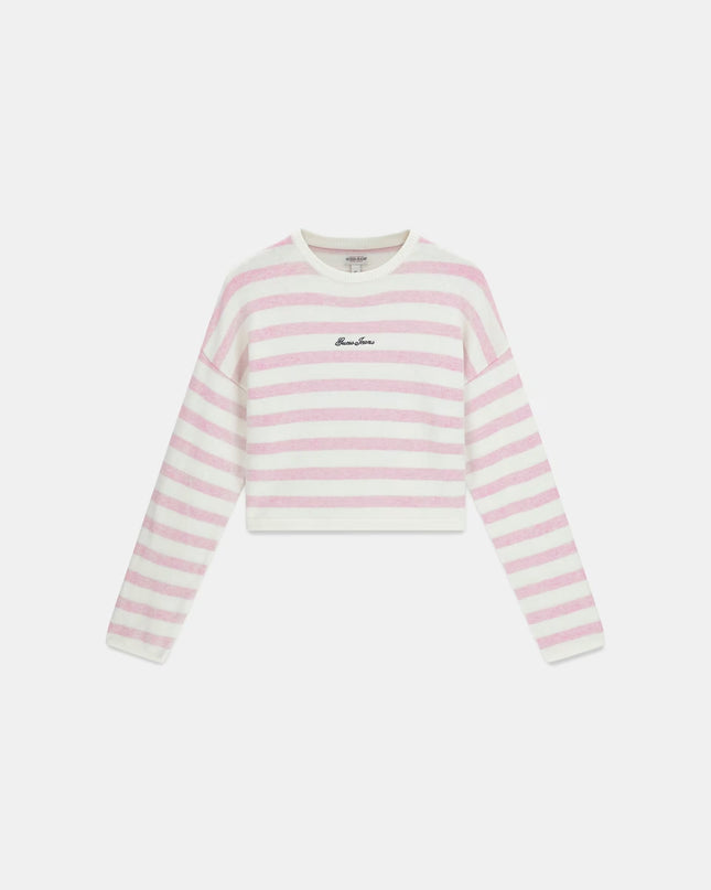 Guess Jeans Striped Sweater - Pink Heather