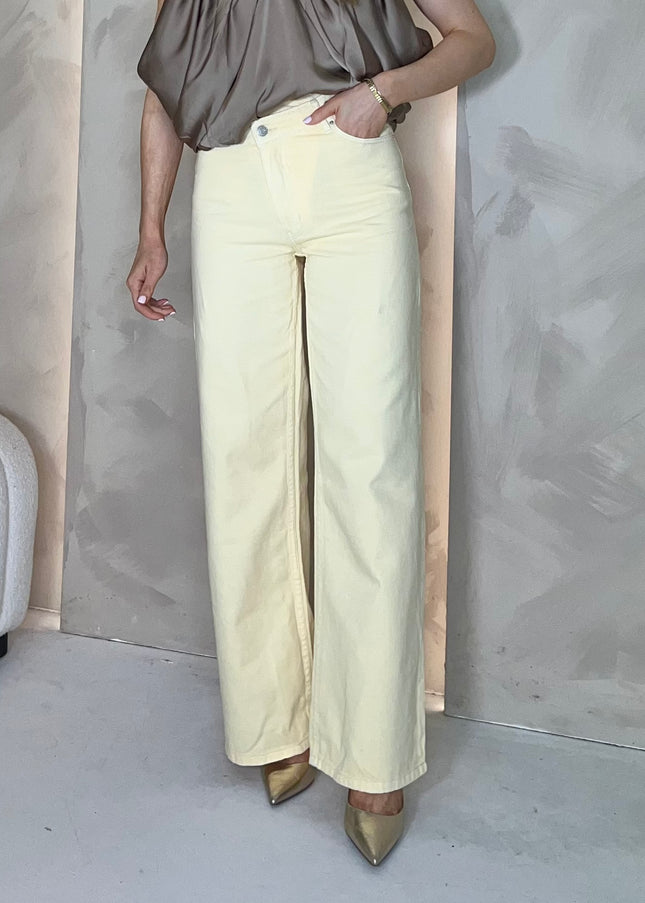 High Rise Asymmetric Jean - Lemon