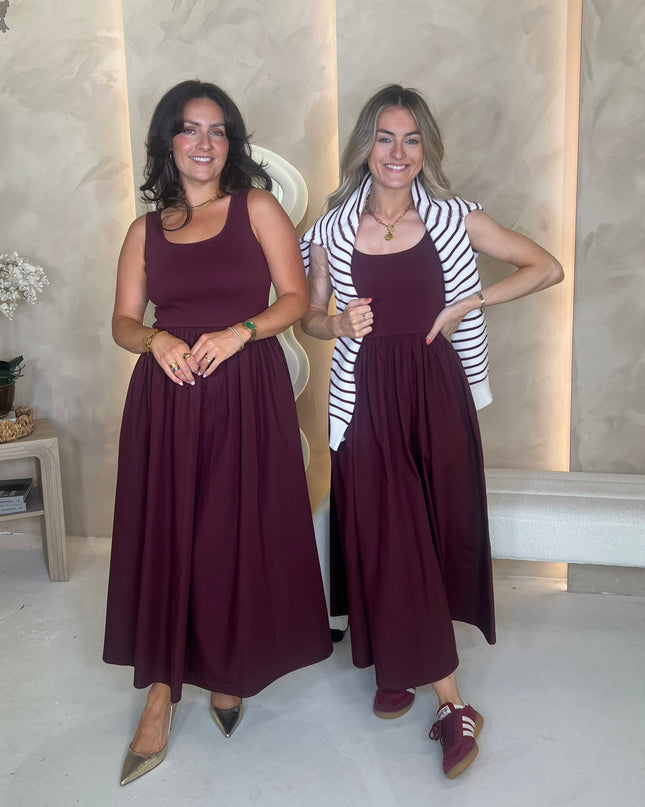 Burgundy Colorado Midi Dress