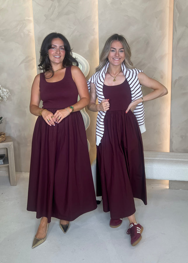 Burgundy Colorado Midi Dress
