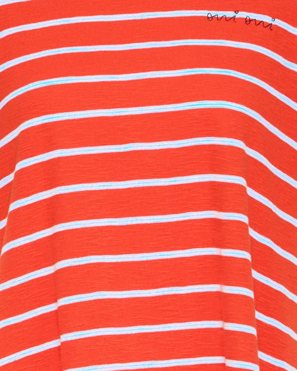 Nova Striped T-Shirt - Fiery Red/Powder Blue