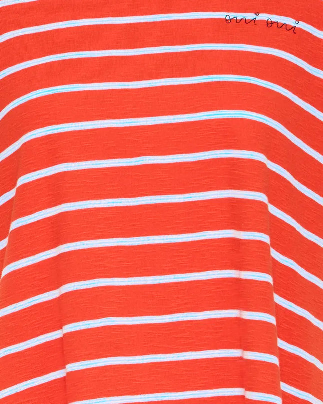 Nova Striped T-Shirt - Fiery Red/Powder Blue
