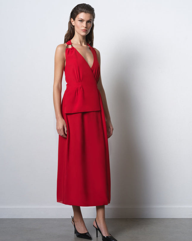 French Connection Vinne Eden Tailored Dress - Lipstick Red