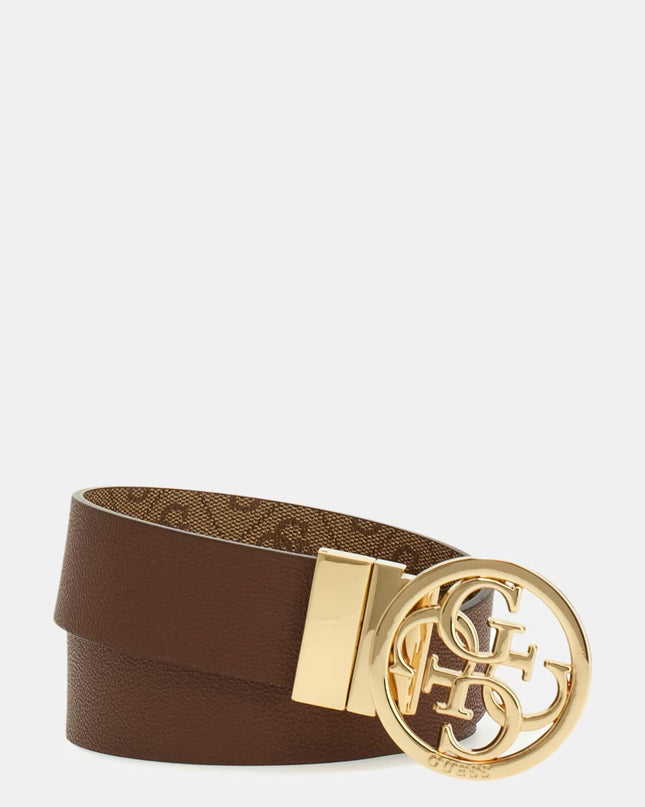 Guess Nolana 4G Logo Reversible Belt - Latte Logo