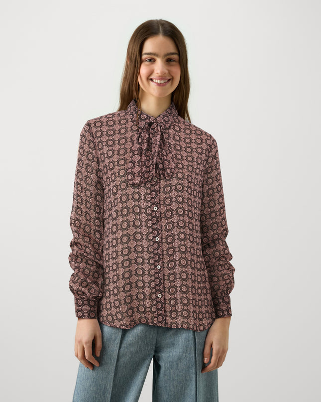 Guess Oriane Bow Shirt - Burgandy