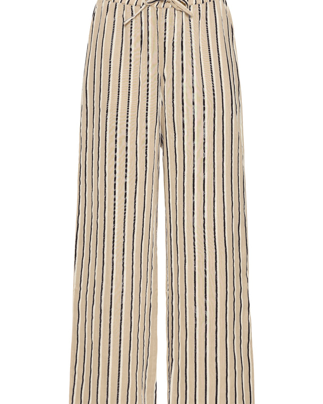 Foxa Striped Pants - Beige