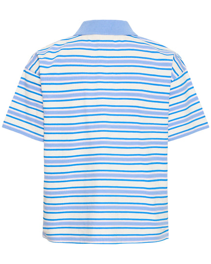 Mira Polo Top - Blue Multi Stripe