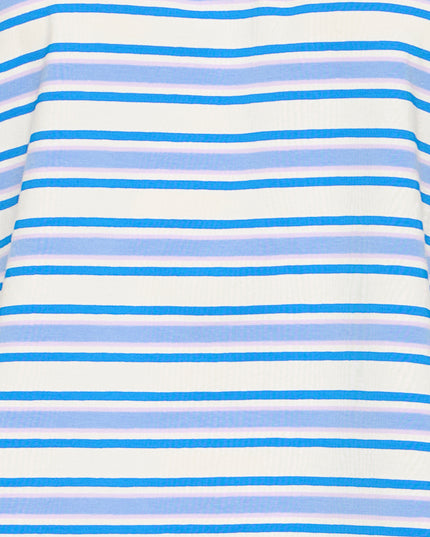 Mira Polo Top - Blue Multi Stripe