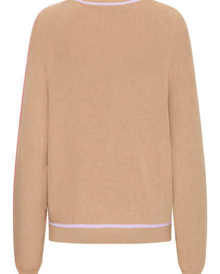Boston Long Sleeve Knit - Camel/Multi