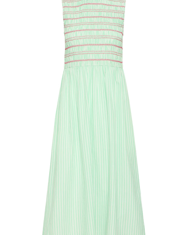 Locy Dress - Green/Birch Stripe