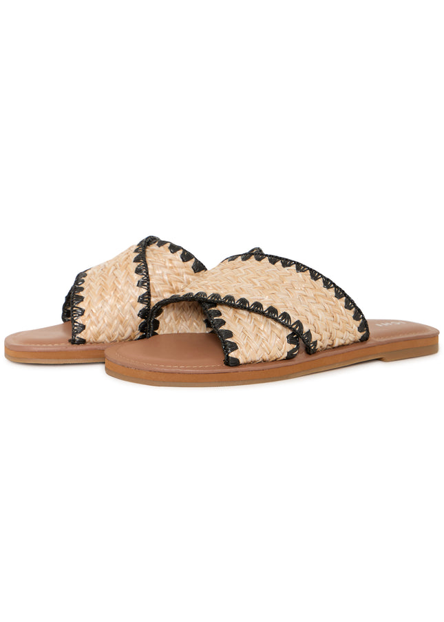 Emma Rafia Slider - Natural