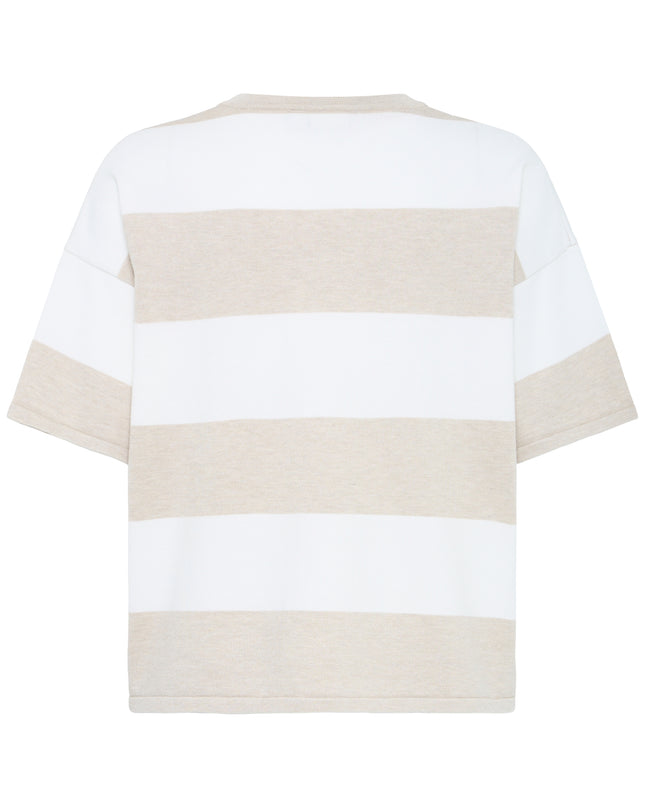 Luls Short Sleeve Knit - Oatmeal/White Stripe