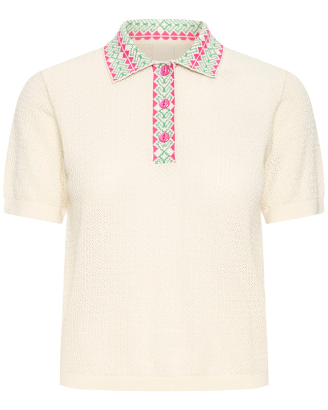 Dotia Crochet Collar Knit - Cream