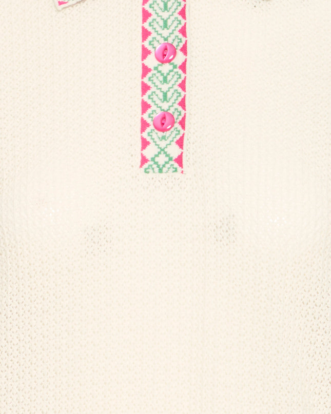 Dotia Crochet Collar Knit - Cream