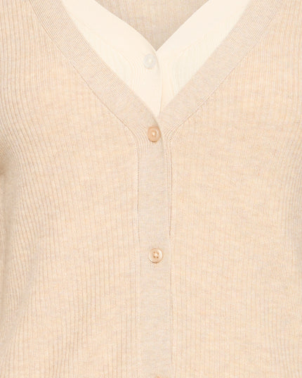 Fama Cardigan - Toasted Coconut Melange