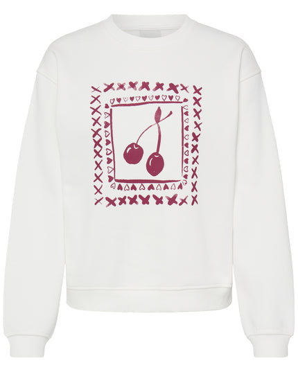 Merella Brushed Sweatshirt - White/Cherry