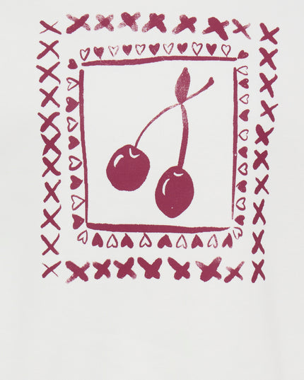 Merella Brushed Sweatshirt - White/Cherry