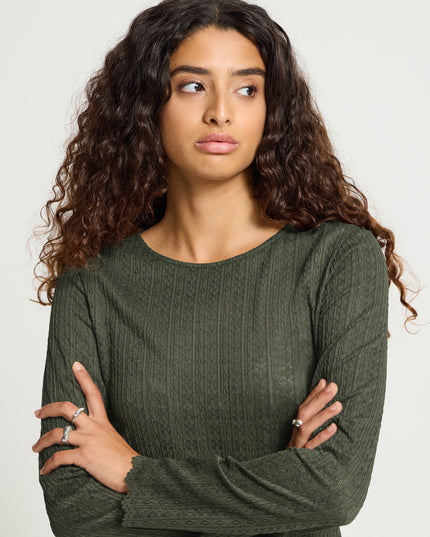 Nojella Long Sleeve Top - Forest Green
