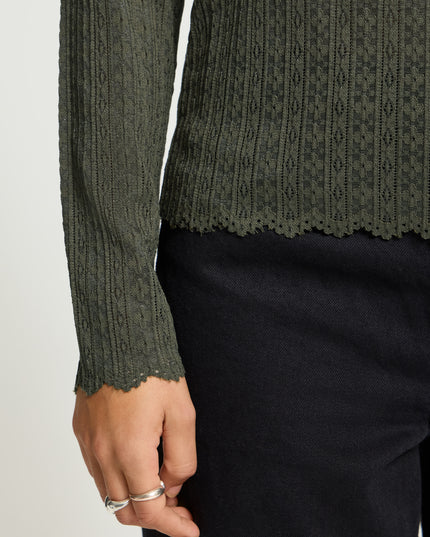 Nojella Long Sleeve Top - Forest Green