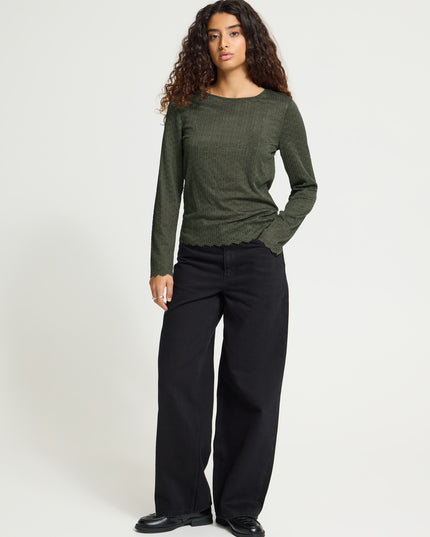 Nojella Long Sleeve Top - Forest Green