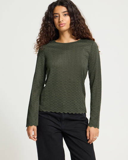 Nojella Long Sleeve Top - Forest Green