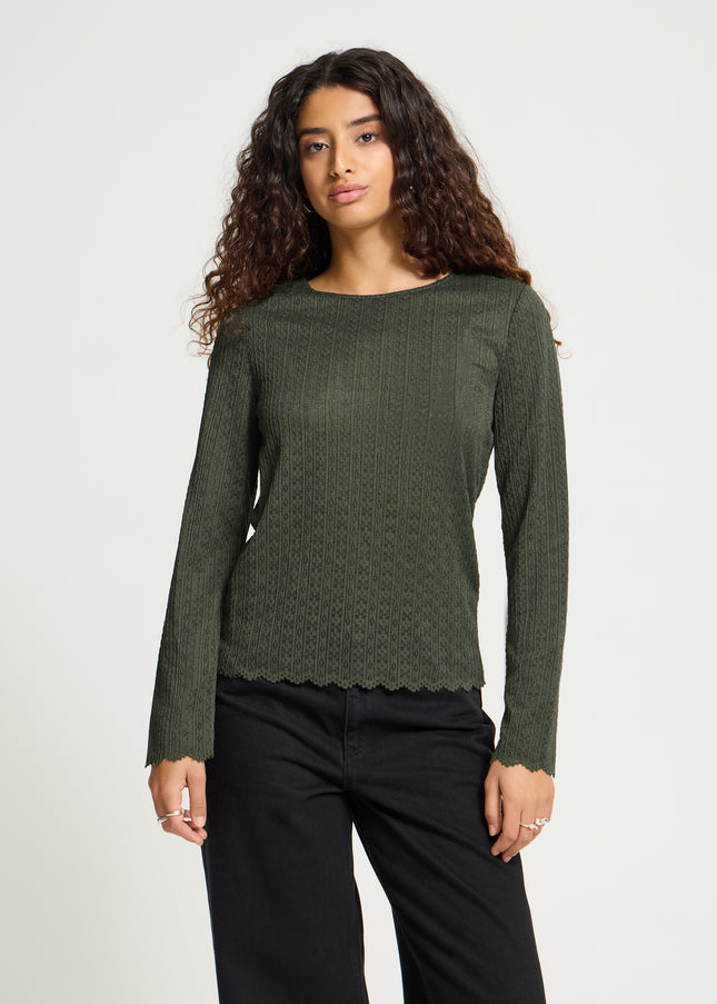 Nojella Long Sleeve Top - Forest Green