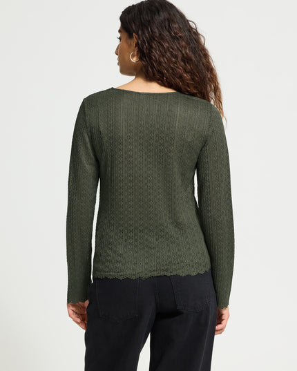 Nojella Long Sleeve Top - Forest Green
