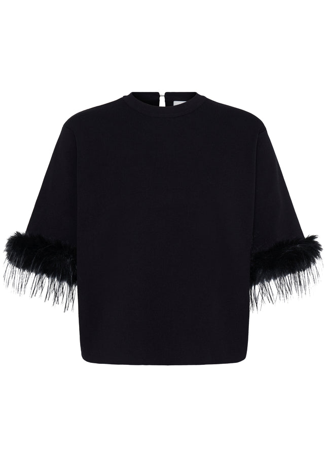 Dalise Short Sleeve Knit - Black