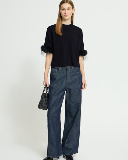 Dalise Short Sleeve Knit - Black