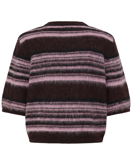 Hallo Striped Knit - Fudge/Pink