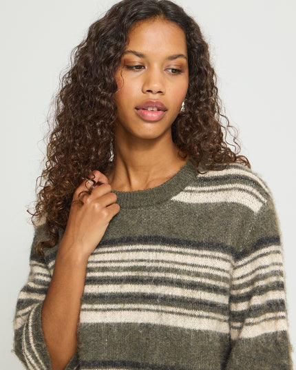 Hallo Striped Knit - Forest Night