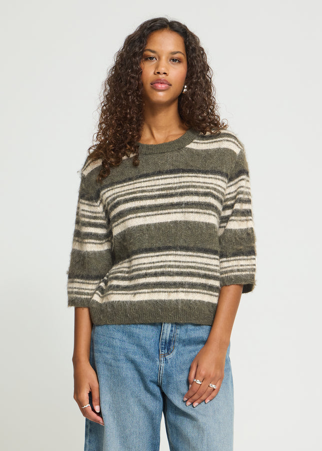 Hallo Striped Knit - Forest Night