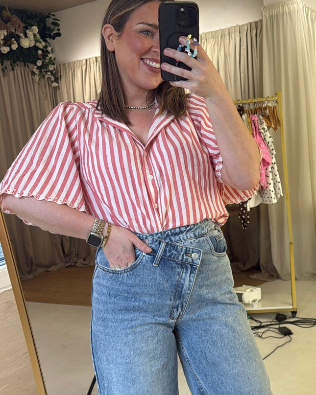 Short Sleeve Shirt - Red Stripe