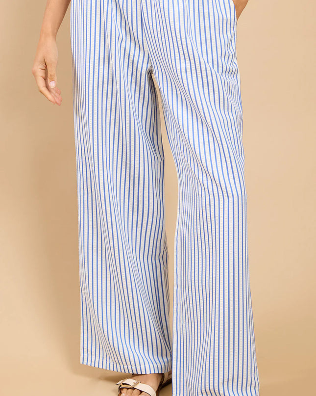 Maelle Blue Stripe Wide Leg Trousers