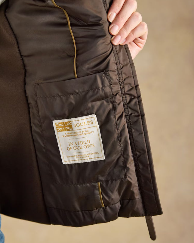 Joules Braemar Luxe Quilted Gilet - Chocolate Brown