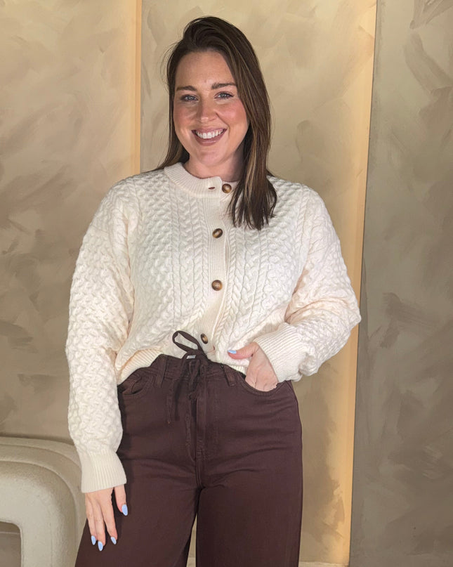 Damina Cableknit Cardigan - Birch