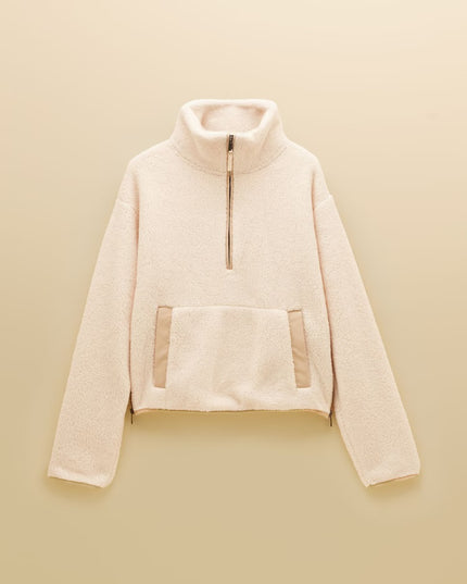 Joules Tilly Quarter Zip Fleece - Cream