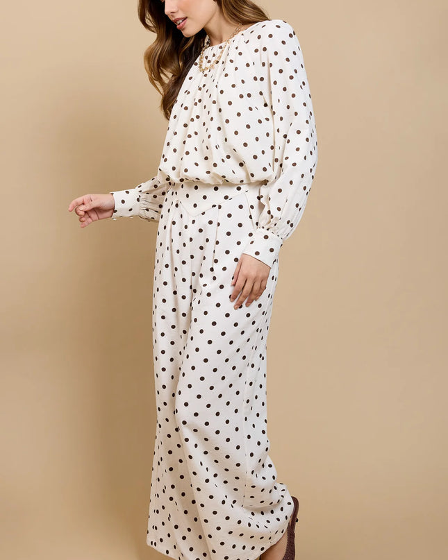 Clarisse Polka Dot Wide Leg Trousers