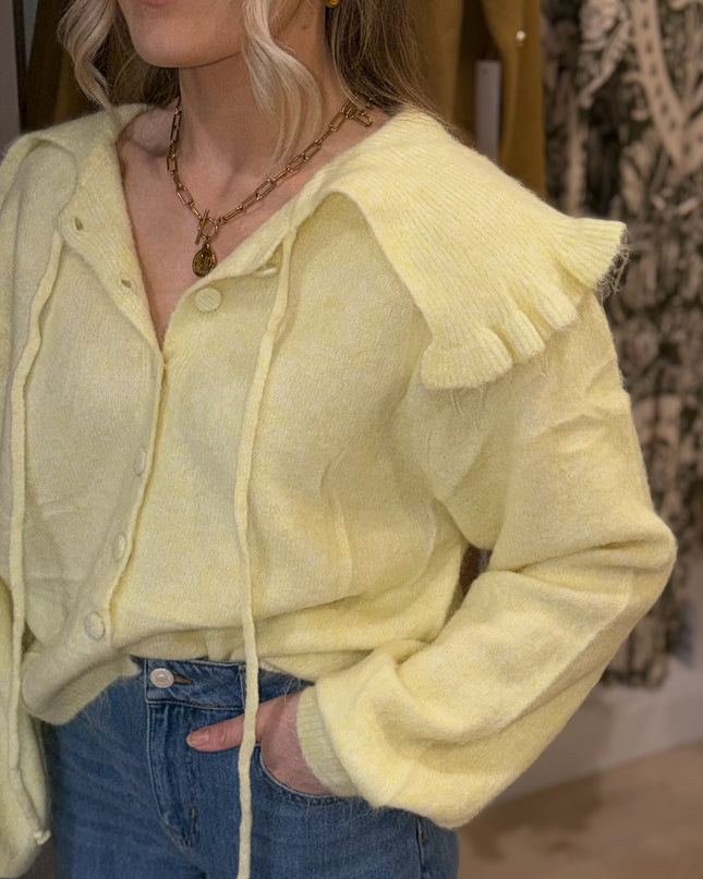 Frill Cardigan - Lemon