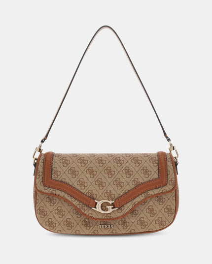 Guess Dea Flap Shoulder Bag - Light Brown