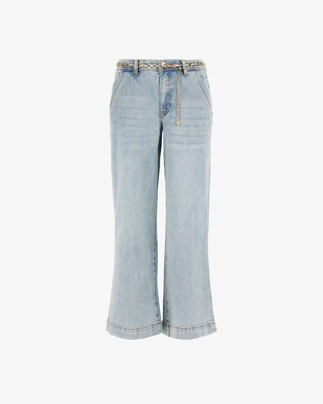 Guess Zoya Wide-Leg Cropped Jeans - Light Blue