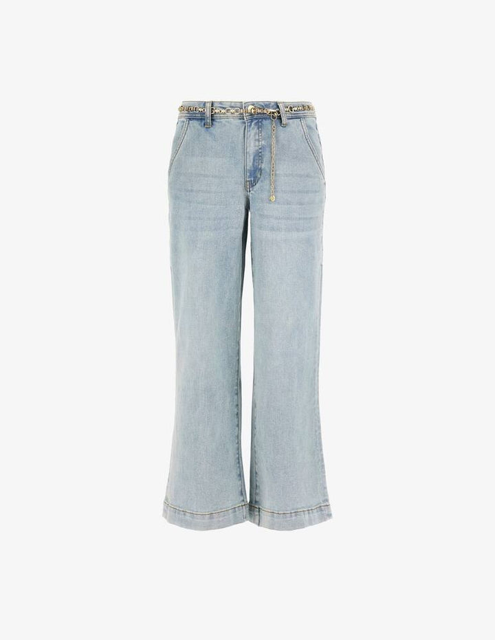 Guess Zoya Wide-Leg Cropped Jeans - Light Blue