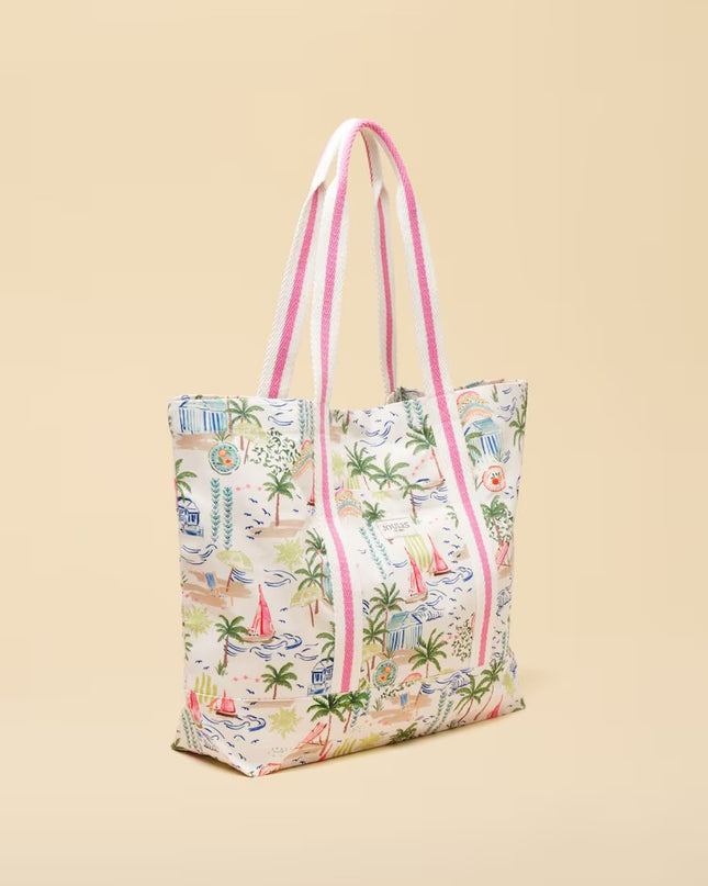 Promenade Canvas Tote Bag - Palm Print